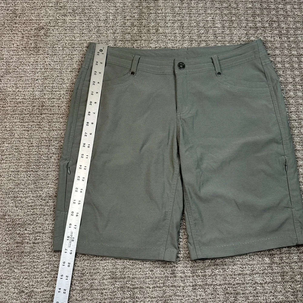Kuhl Womens Sage Green Hiking Shorts Size 12 Nylon Blend Outdoor Trail Cargo